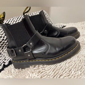 Dr. Martens Black Leather Men's Ankle Boots